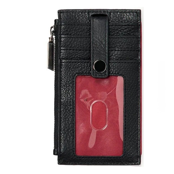 NWT Hammitt Black and Red Leather Gunmetal Hardware 210 West Wallet - Picture 3 of 12